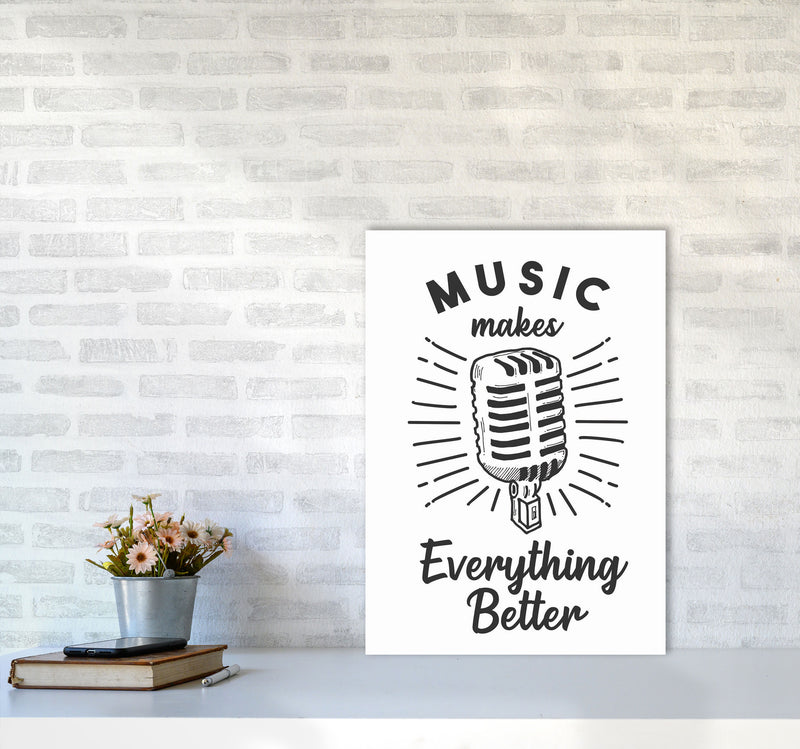 Music Makes Everything Better Art Print by Jason Stanley A2 Black Frame