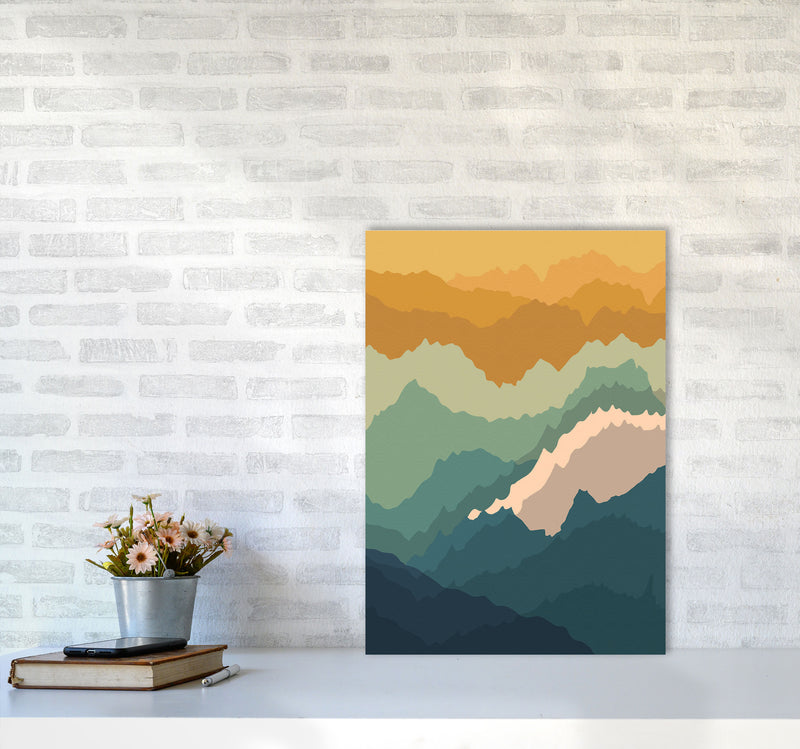 Japanese Mountain Topography Art Print by Jason Stanley A2 Black Frame