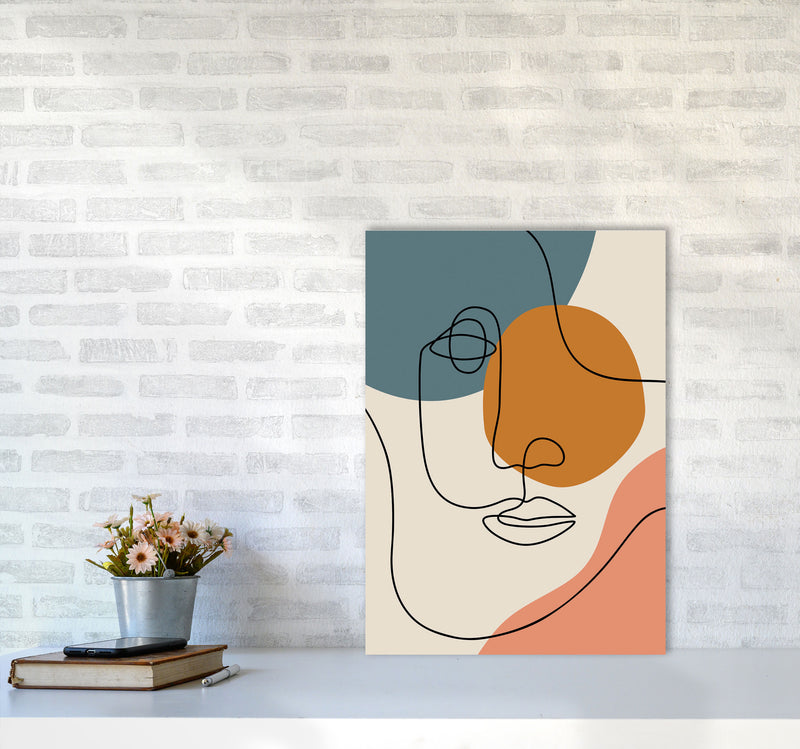 Abstract Face Line Drawing Art Print by Jason Stanley A2 Black Frame