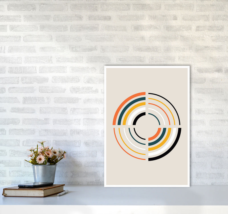 Retro Geometric Circle 2 Art Print by Jason Stanley A2 Black Frame