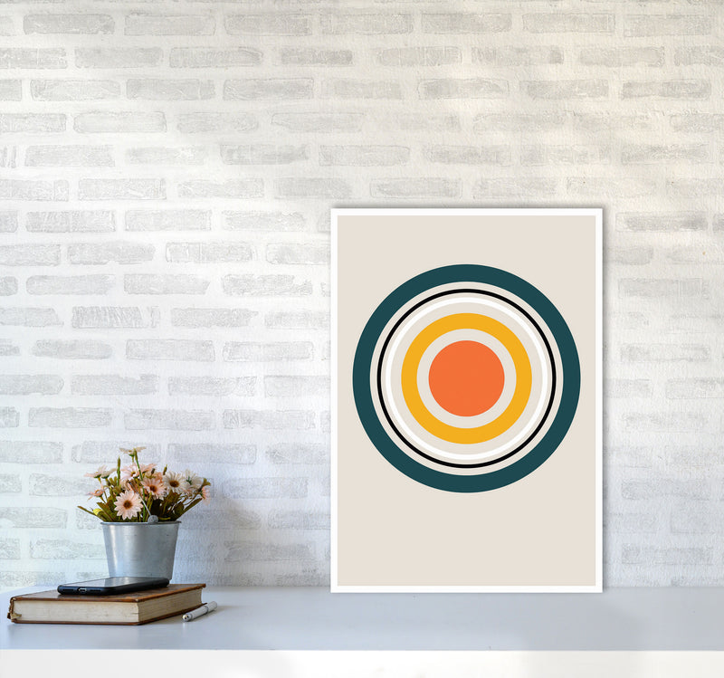 Retro Geometric Circle 3 Art Print by Jason Stanley A2 Black Frame