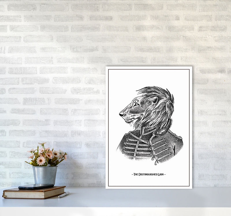 The Distinguished Lion Art Print by Jason Stanley A2 Black Frame