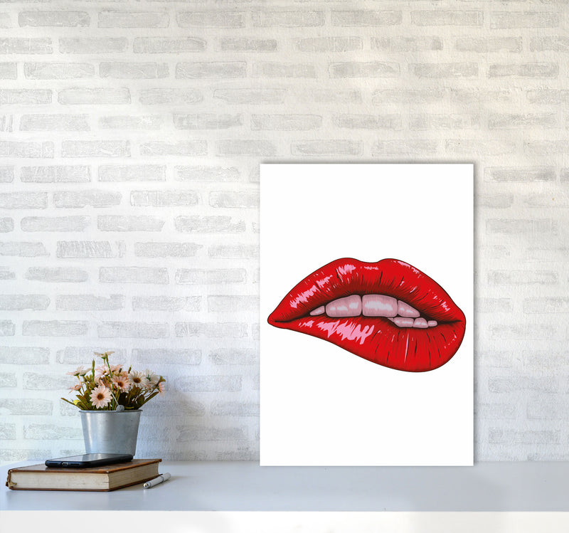 When She Bites Her Lip Art Print by Jason Stanley A2 Black Frame