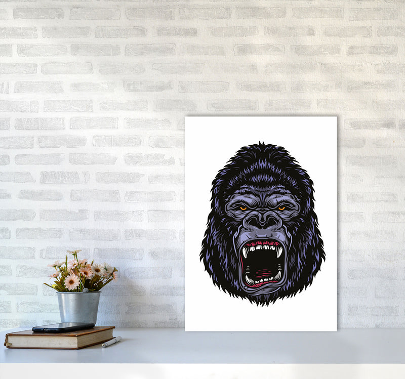 Gorilla Illustration Art Print by Jason Stanley A2 Black Frame