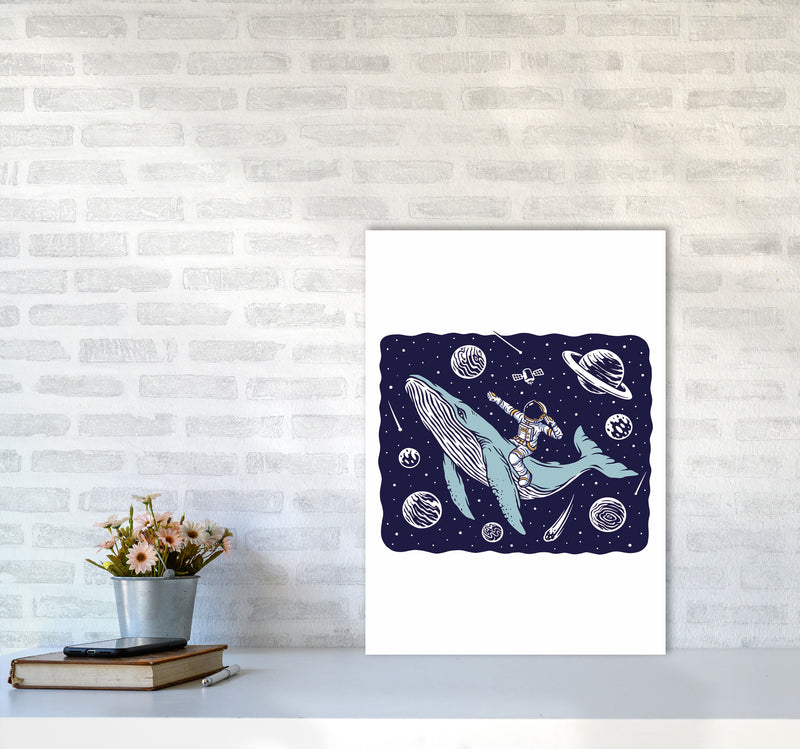 Galactic Whale Rider Art Print by Jason Stanley A2 Black Frame
