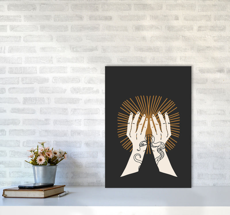 Hand Drawn Spiritual Art Print by Jason Stanley A2 Black Frame