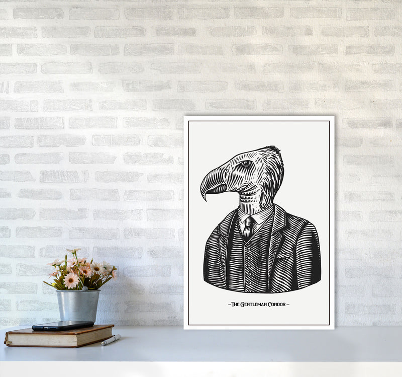 The Gentleman Condor Art Print by Jason Stanley A2 Black Frame