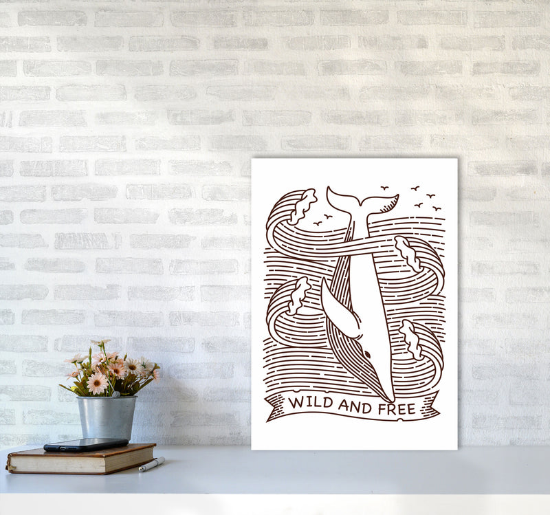 Wild And Free Whale Art Print by Jason Stanley A2 Black Frame