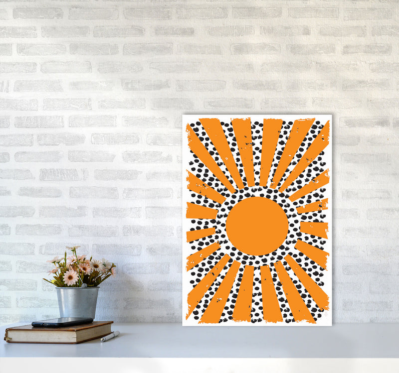 70's Inspired Sun Art Print by Jason Stanley A2 Black Frame