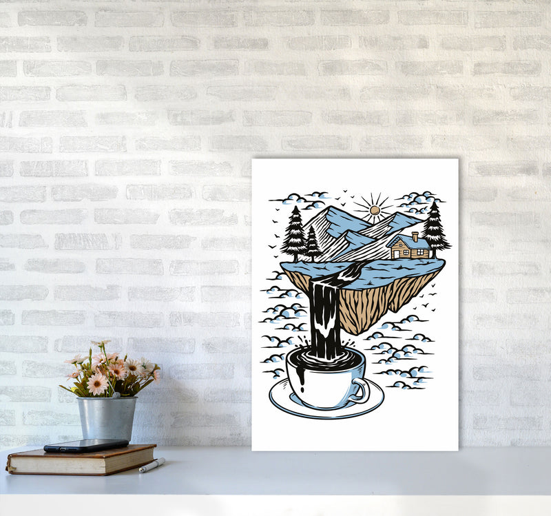 The River Flows Art Print by Jason Stanley A2 Black Frame
