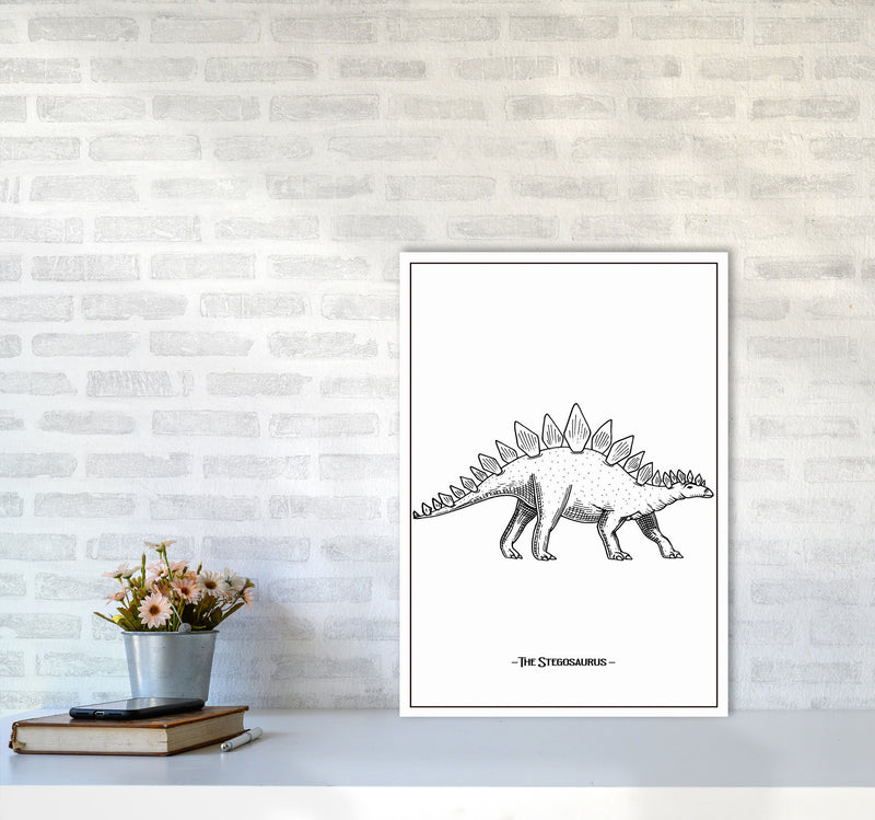The Stegosaurus Art Print by Jason Stanley A2 Black Frame
