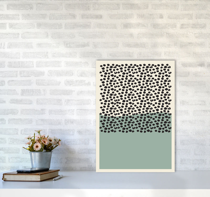 Green Midcentury Art Print by Jason Stanley A2 Black Frame