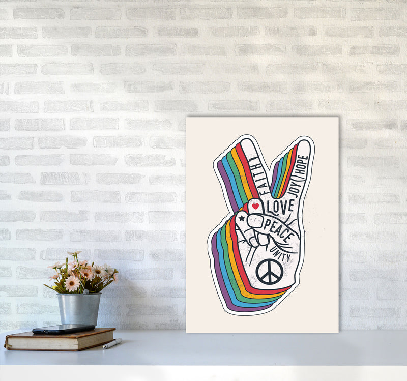Peace And Love!! Art Print by Jason Stanley A2 Black Frame