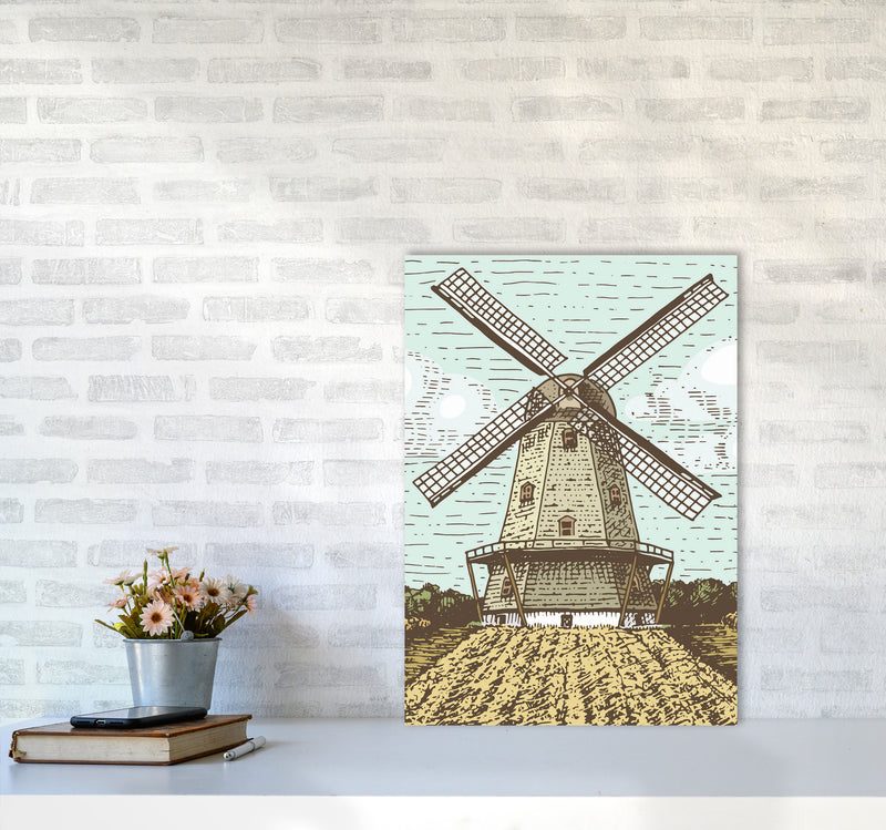 Vintage Windmill Art Print by Jason Stanley A2 Black Frame