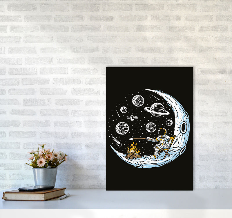 Moon Camp Vibes Art Print by Jason Stanley A2 Black Frame
