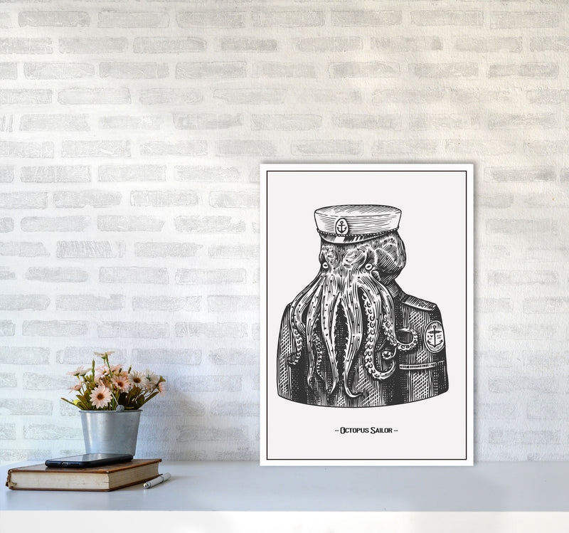 Octopus Sailor Art Print by Jason Stanley A2 Black Frame
