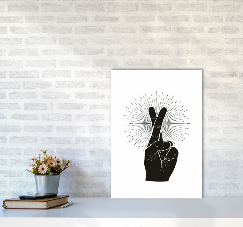 Fingers Crossed Art Print by Jason Stanley A2 Black Frame