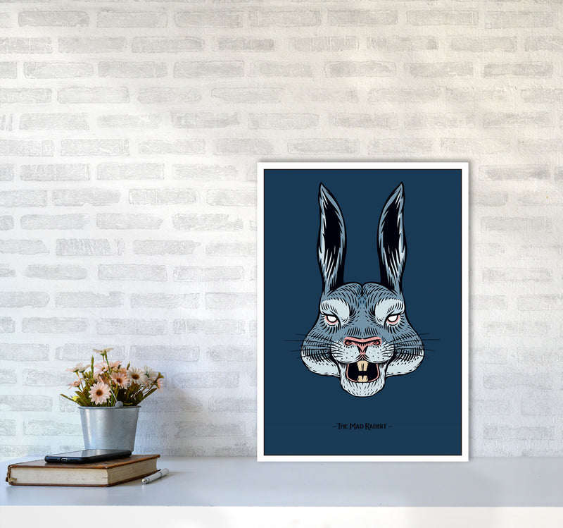 The Mad Rabbit Art Print by Jason Stanley A2 Black Frame