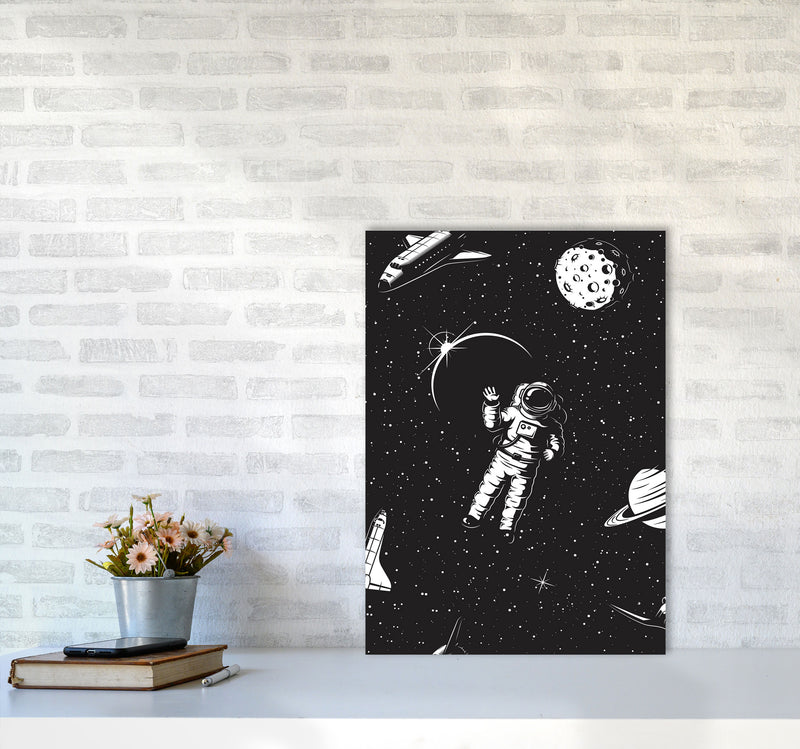 Hello Spaceman Art Print by Jason Stanley A2 Black Frame