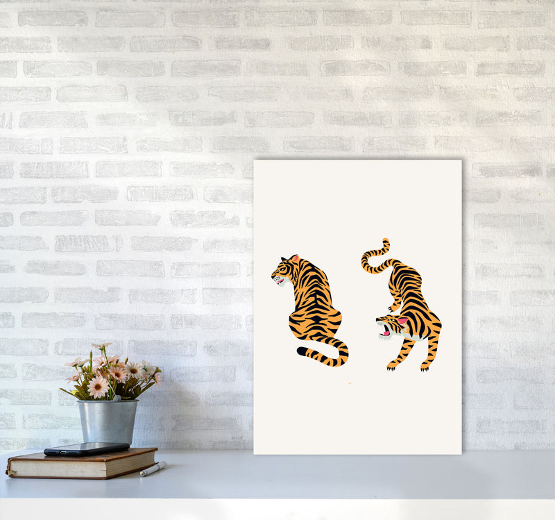 The Two Tigers Art Print by Jason Stanley A2 Black Frame