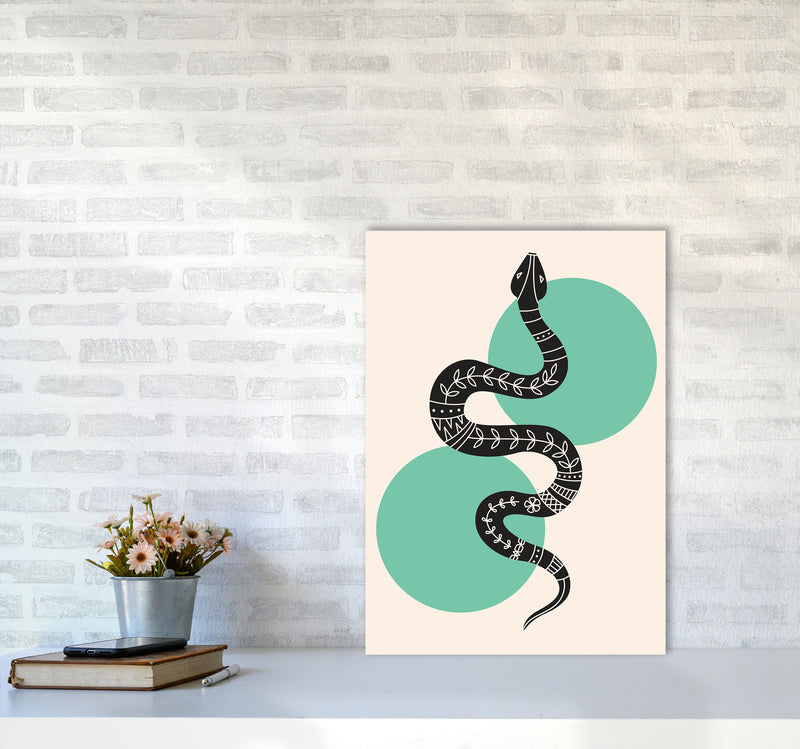 Abstract Snake Art Print by Jason Stanley A2 Black Frame