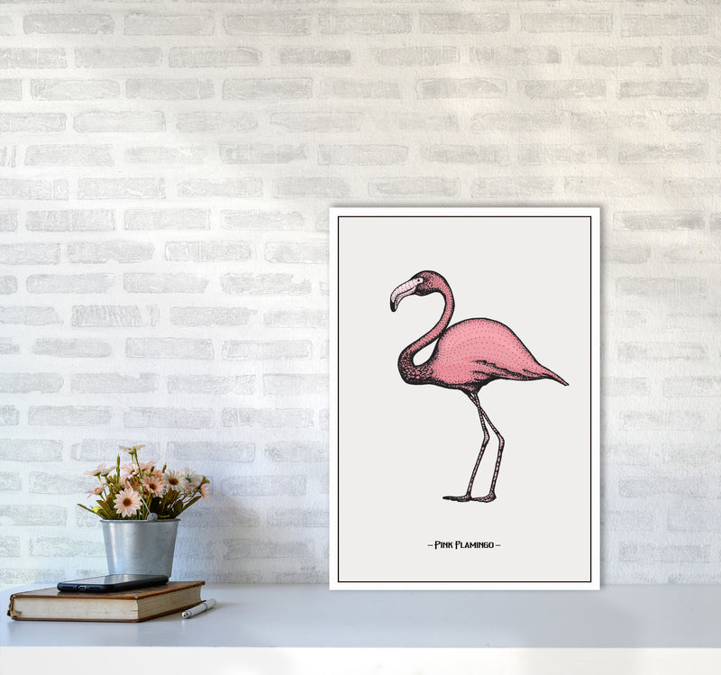 Pink Flamingo Art Print by Jason Stanley A2 Black Frame