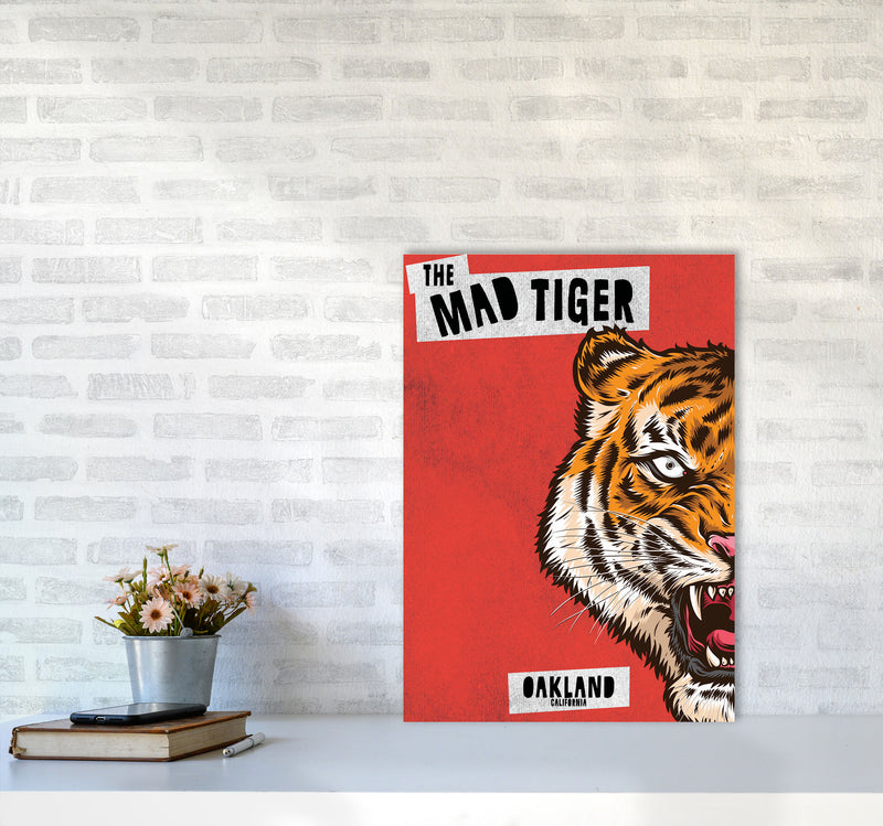 The Mad Tiger Art Print by Jason Stanley A2 Black Frame