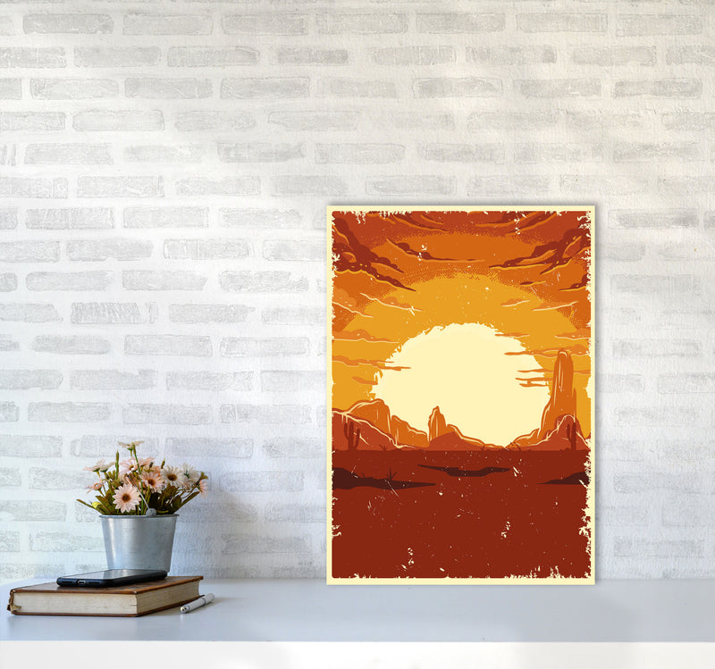 Desert Sunset Art Print by Jason Stanley A2 Black Frame