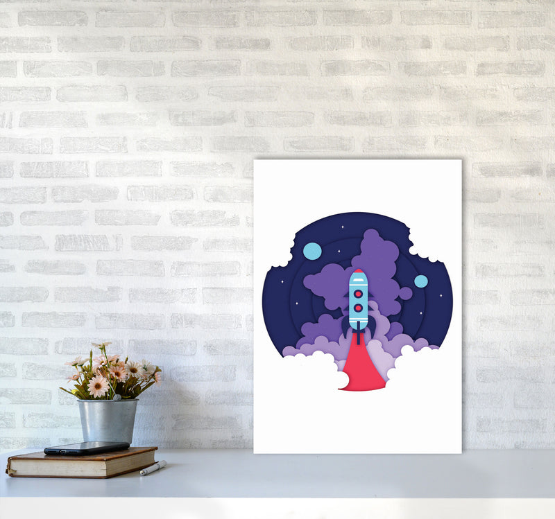 To The Moon Art Print by Jason Stanley A2 Black Frame