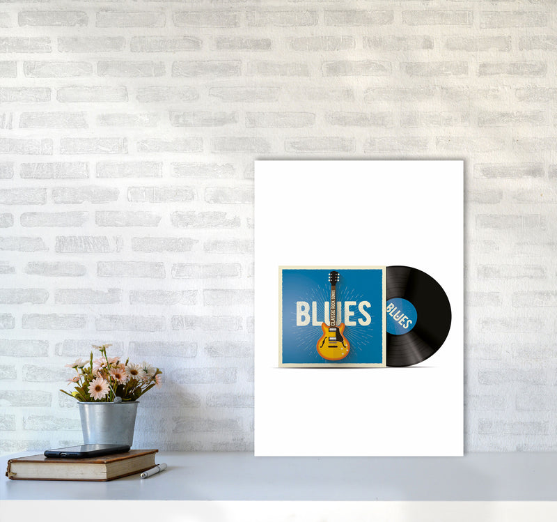 Blues Vinyl Art Print by Jason Stanley A2 Black Frame