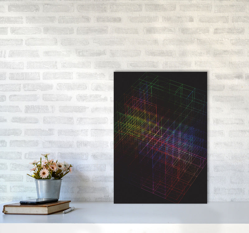 Laser Cube Art Print by Jason Stanley A2 Black Frame