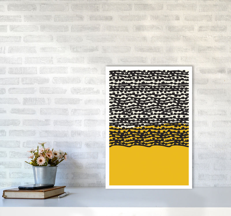 Yellow Vibe Art Print by Jason Stanley A2 Black Frame