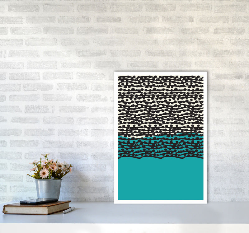 Blue Vibe Art Print by Jason Stanley A2 Black Frame