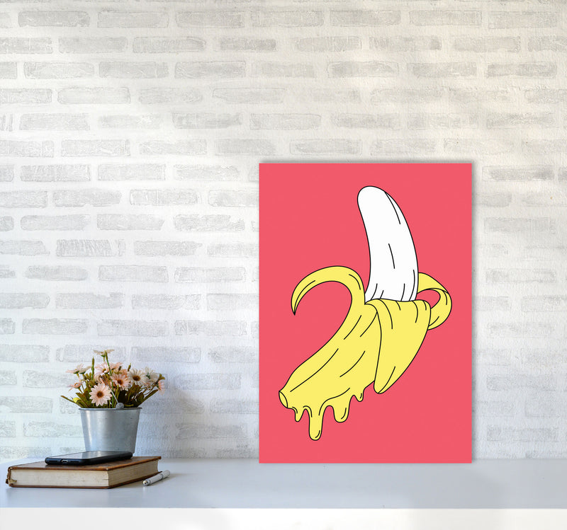 Melting Pink Banana Art Print by Jason Stanley A2 Black Frame