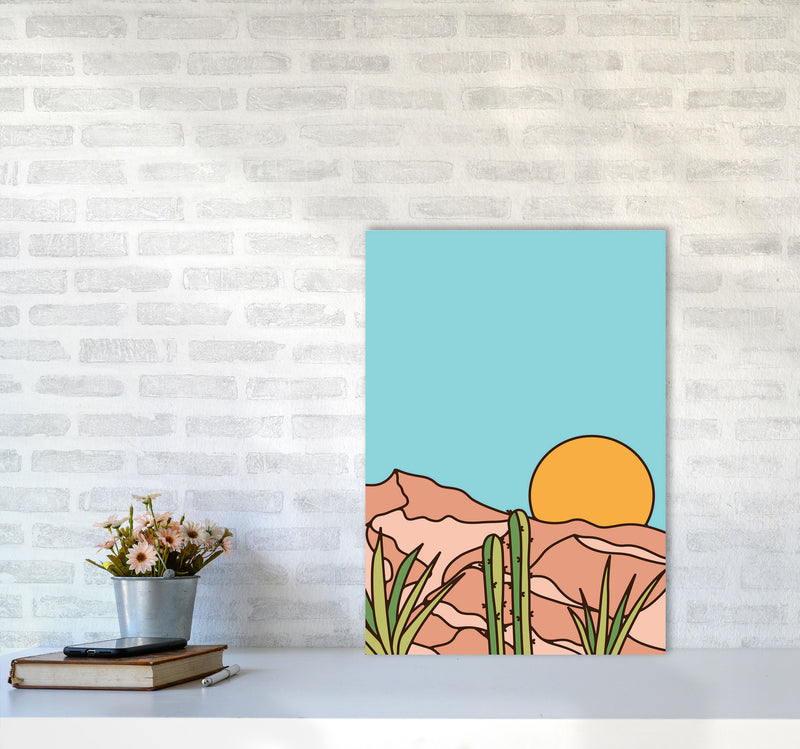 Minimal Desert Sunset Art Print by Jason Stanley A2 Black Frame