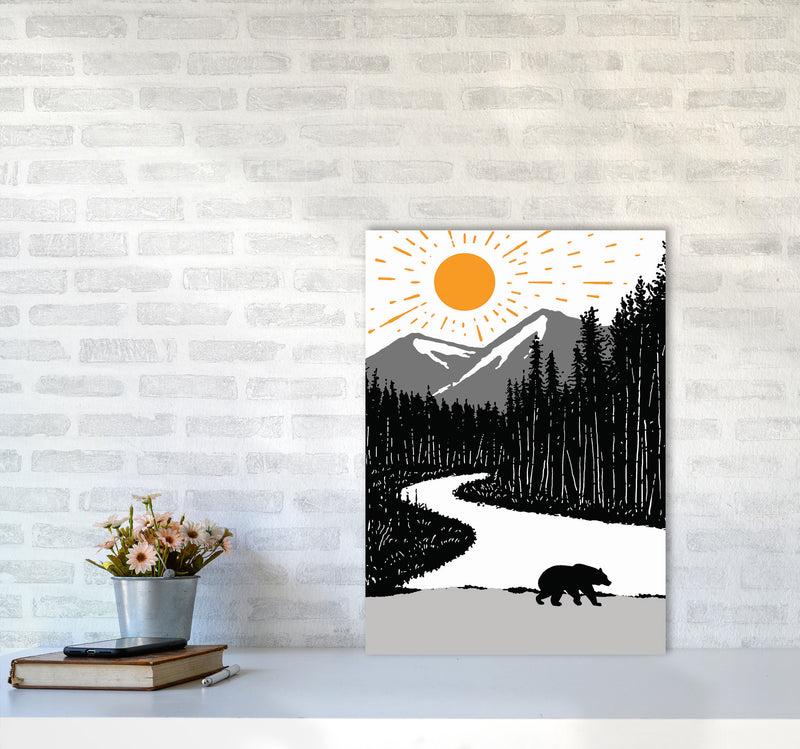 Bear By The River Art Print by Jason Stanley A2 Black Frame