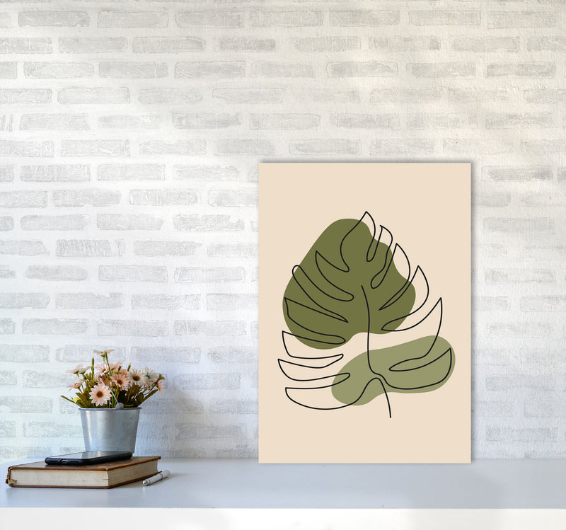 Abstract One Line Leaf Drawing II Art Print by Jason Stanley A2 Black Frame