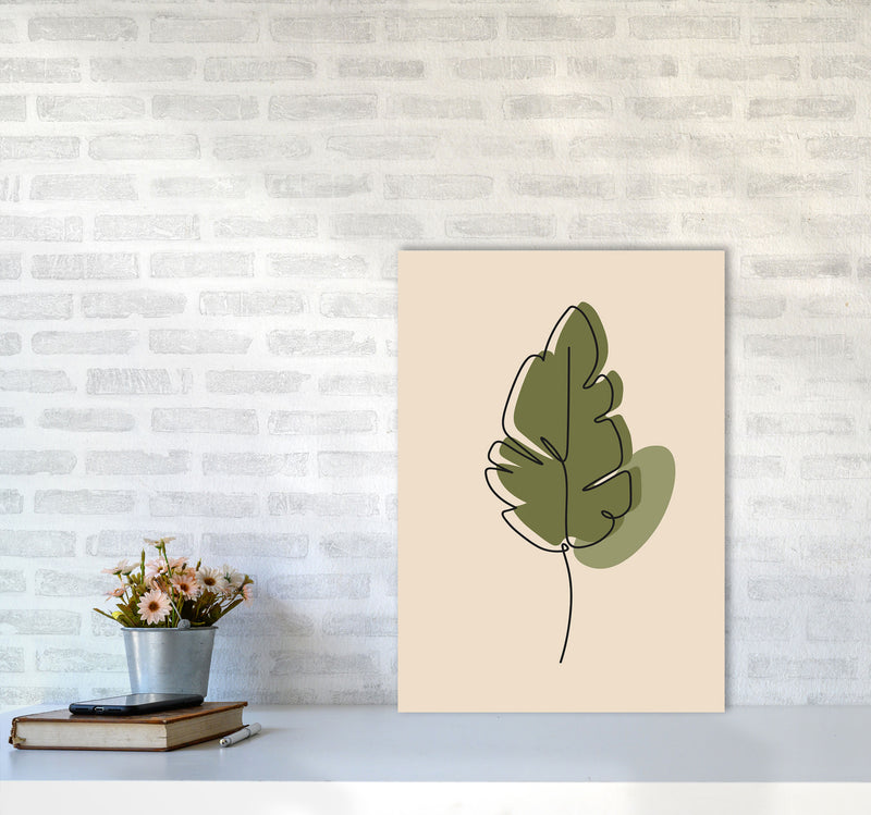 Abstract One Line Leaf Drawing III Art Print by Jason Stanley A2 Black Frame