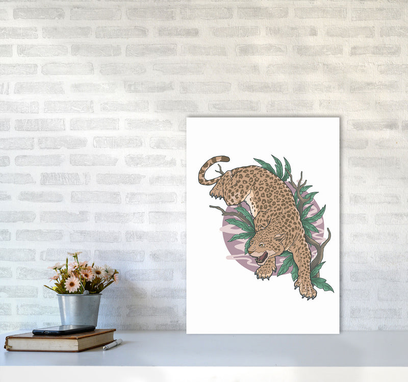 Wild Leopard Art Print by Jason Stanley A2 Black Frame