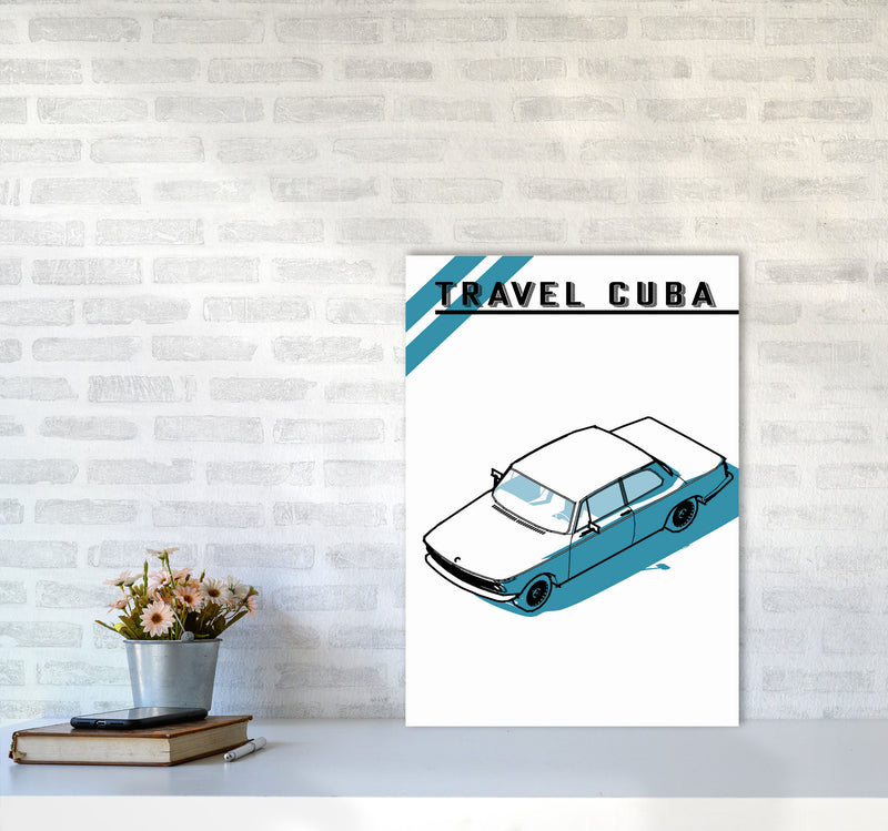 Travel Cuba Blue Car Art Print by Jason Stanley A2 Black Frame