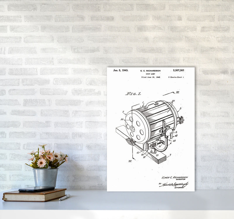 Cinema Spot Light Patent Art Print by Jason Stanley A2 Black Frame