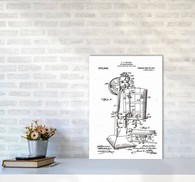 Ice Cream Machine Patent Art Print by Jason Stanley A2 Black Frame