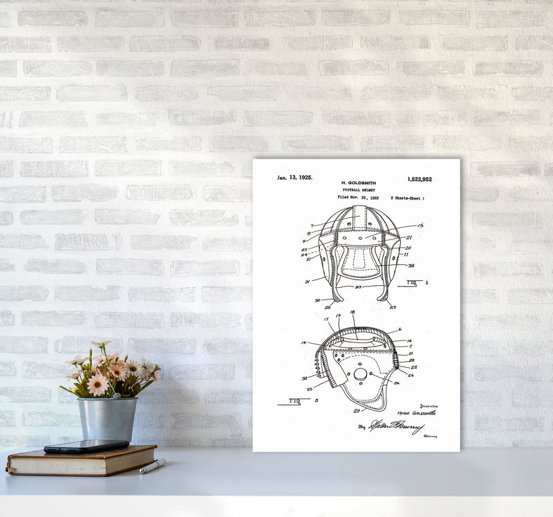 Football Helmet Patent Art Print by Jason Stanley A2 Black Frame