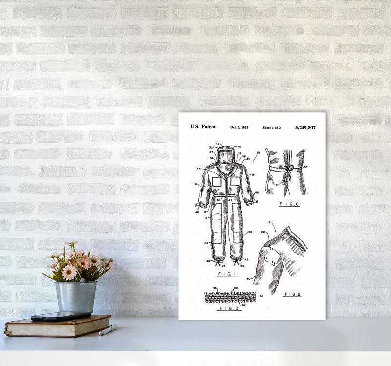 Bee Keeper Suit Patent Art Print by Jason Stanley A2 Black Frame