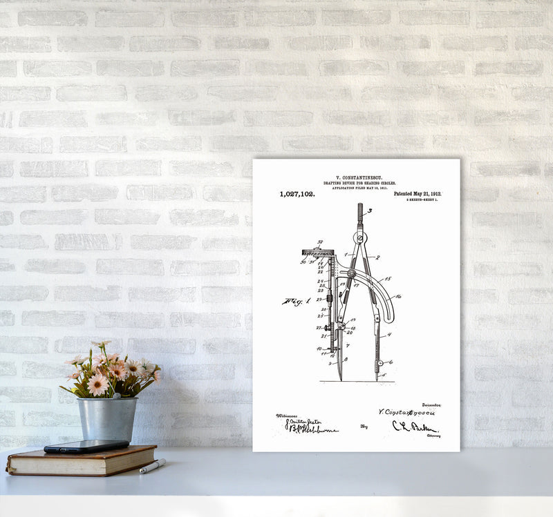 Drafting Device Patent Art Print by Jason Stanley A2 Black Frame