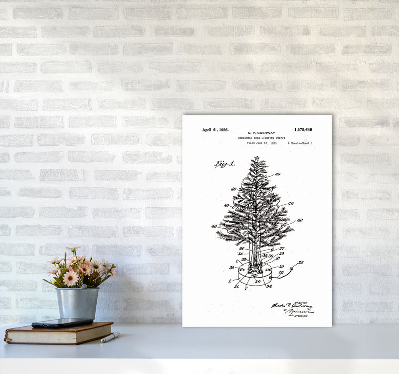 Christmas Tree Patent Art Print by Jason Stanley A2 Black Frame