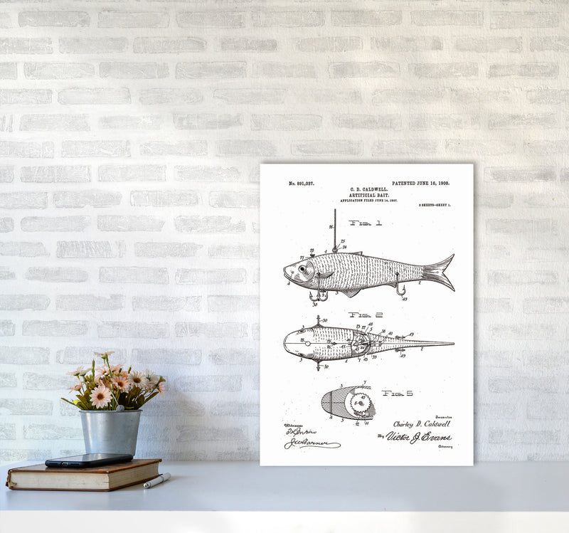 Fishing Lure Patent Art Print by Jason Stanley A2 Black Frame