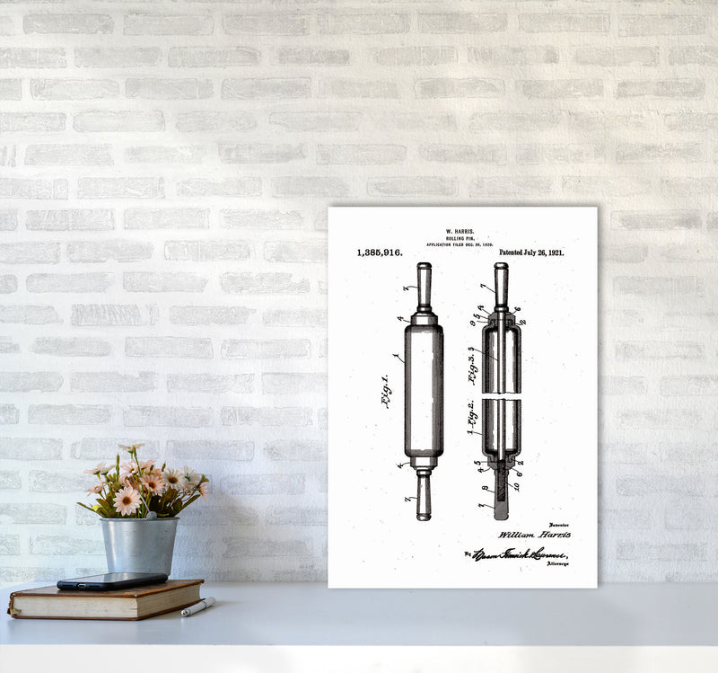 Rolling Pin Patent Art Print by Jason Stanley A2 Black Frame