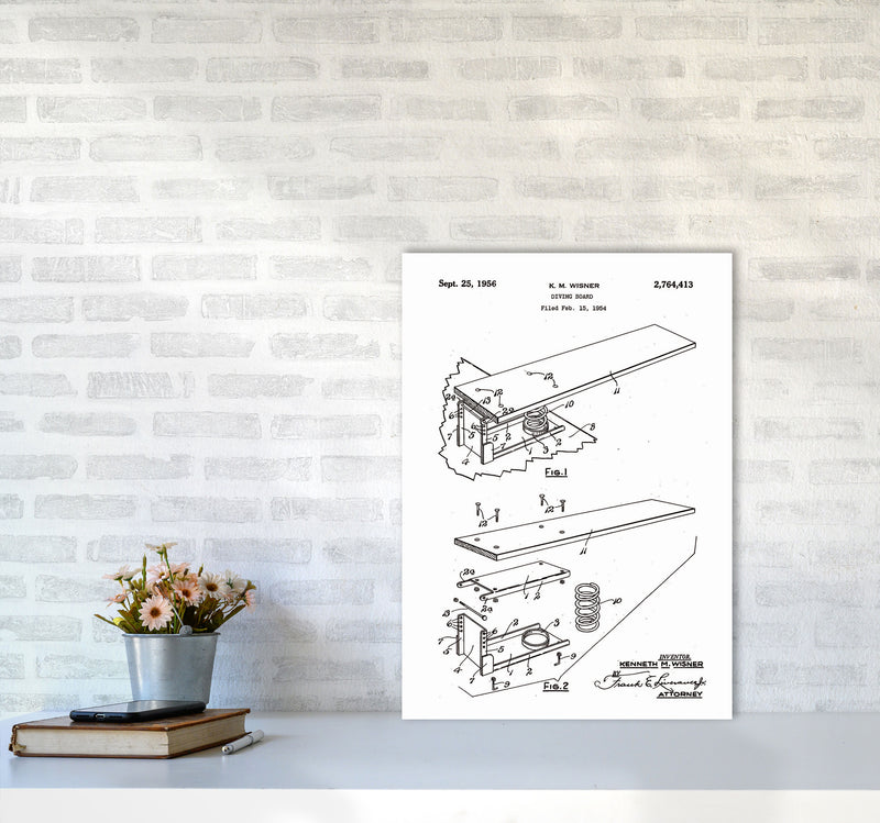 Diving Board Patent Art Print by Jason Stanley A2 Black Frame
