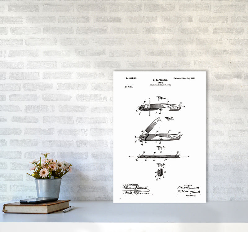 Pocket Knife Patent Art Print by Jason Stanley A2 Black Frame